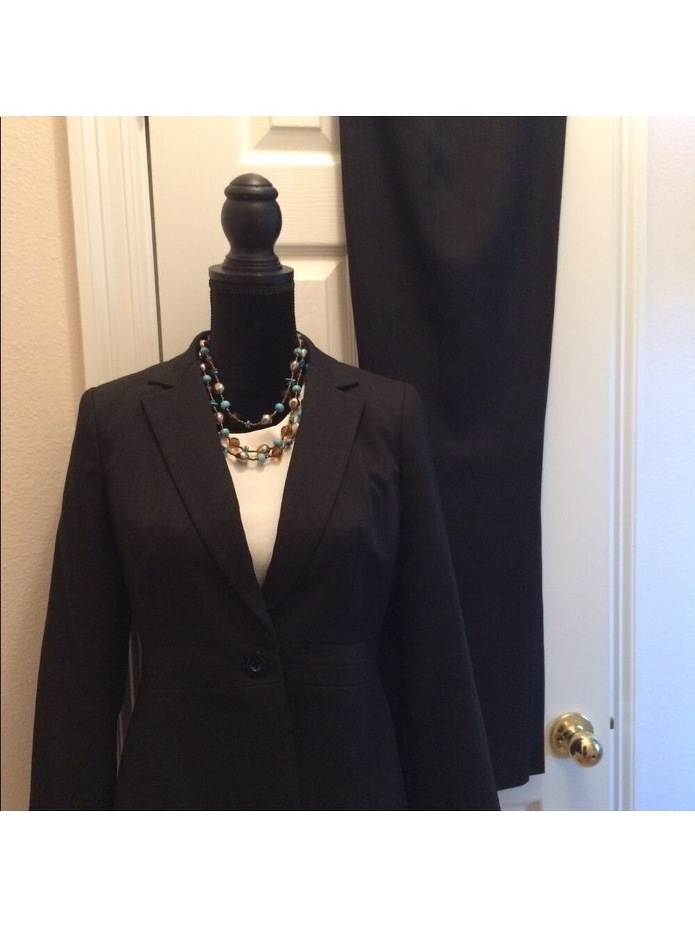 Black Pantsuit Blazer Trousers Petite Neutral Minimalist